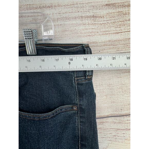Lands' End Flannel‎ Lined Straight Leg Jeans Men's 38x32 Blue Dark Wash Denim - Picture 12 of 14